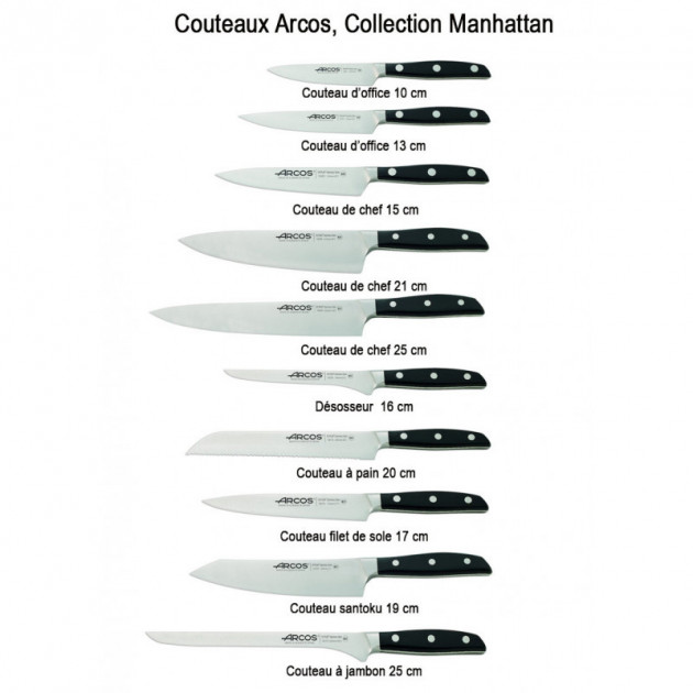 Couteau Jambon Cm Arcos Manhattan Noir Cuisineaddict Achat