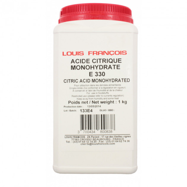 Acide Citrique E330 1 kg Louis François - Additifs alimentaires