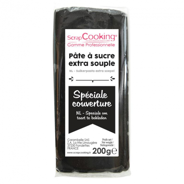 FIN DE SERIE Pate a Sucre Noir Speciale Couverture 200g Scrapcooking