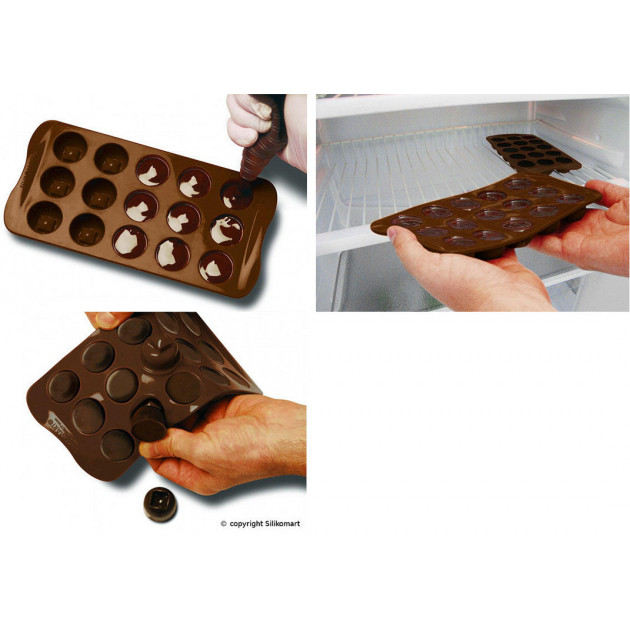Moule à Chocolat 14 Rectangles Ondulés Easy Choc Silicone Spécial