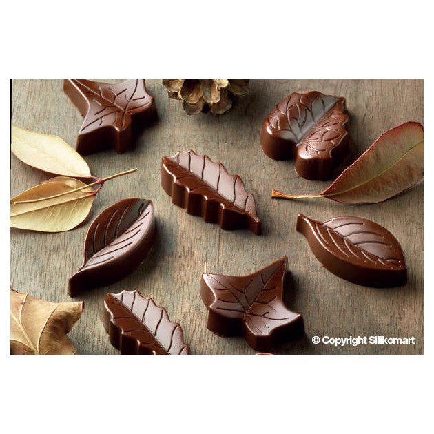 Moule à Chocolat 8 Feuilles Easy Choc Silicone Spécial Chocolat