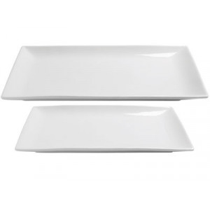 Service de vaisselle gastronomique au design moderne en porcelaine blanche