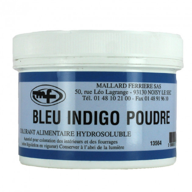 Colorant alimentaire Bleu Indigo E132 Poudre Hydrosoluble 100g,  , Achat, Vente