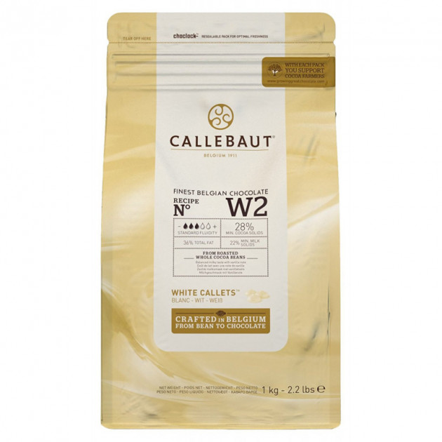 Chocolat Blanc W2 28% pistoles 1 kg Callebaut -  - achat,  acheter, vente
