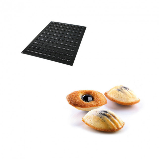Elastomoule mini-Madeleine - 30 empreintes 30 x 17,6 cm - Moule silicone de  Buyer pâtisserie