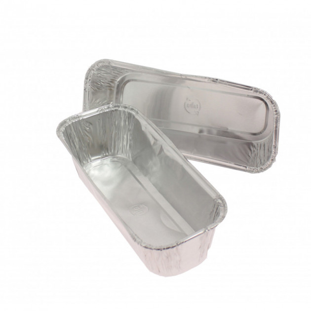 Moule aluminium jetable, un emballage alimentaire pour boulangers PAQUET DE  100 CONTENANCE 550 DIM. mm 206 X 85 X 50
