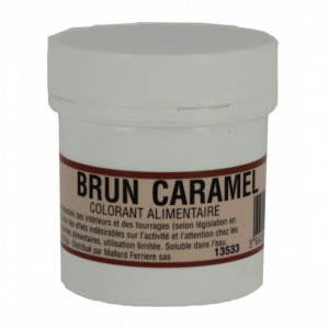 Colorant alimentaire Marron Brun Chocolat E102/E129/E151 Poudre  Hydrosoluble 20g 