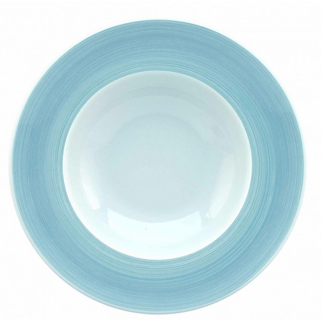 Fin De Serie Assiette A Pates Gris Perle Et Blanc 27 Cm Porcelaine Hoteliere