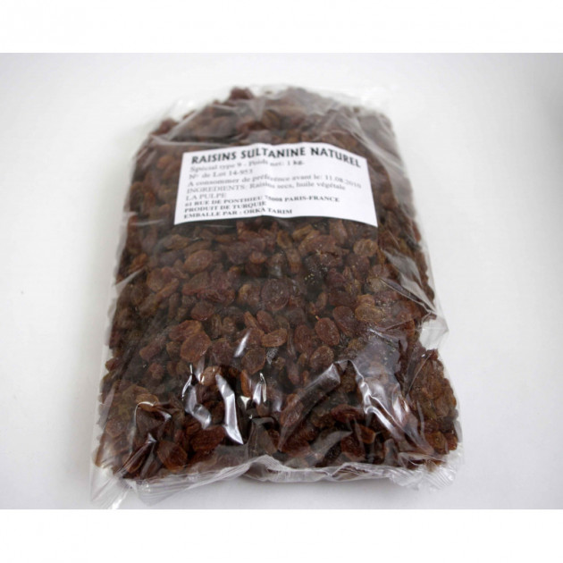 Raisins secs sultanine Turquie Brover 1 Kg, épicerie patisserie cuisine