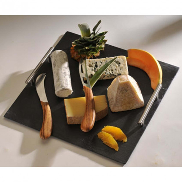 Plateau à fromage ardoise et métal par Lebrun - CuisineAddict