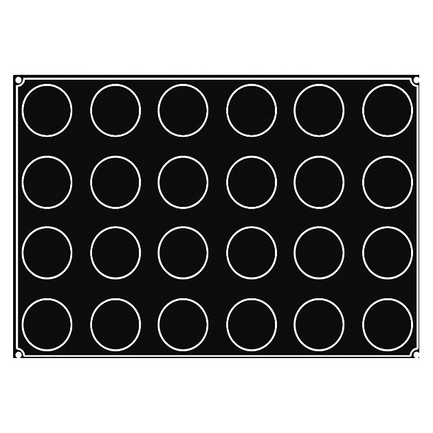 Plaque 24 petits fours ronds silicone GN 1/3 29,5x17,5x1,6 cm Pro