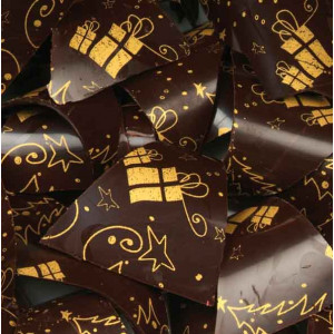 Feuilles transfert chocolat pas cher Sapins Noel (x5)