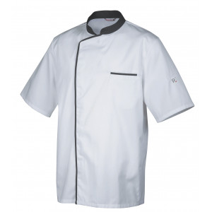 Veste de Cuisine Robur Tenue Femme Homme Manche courte ete noir patissier boucher acheter en ligne sur Cuisineaddict