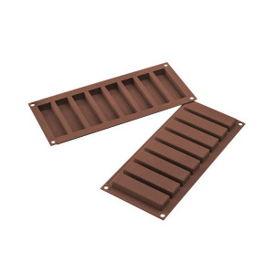 2 Moules Silicone Chocolat Mini Tablette - 12 & 18 Pcs - Marron