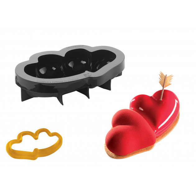 Moule Gâteau Silicone - Coeur Duo