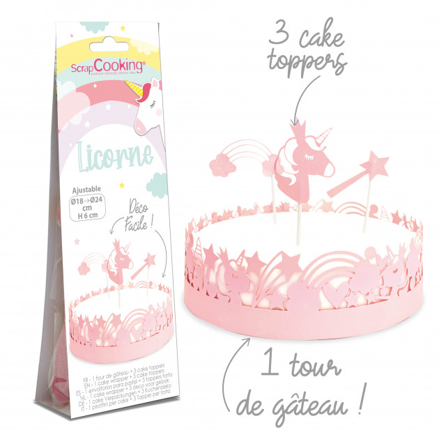 FIN DE SERIE Kit Décor Gâteau Licorne (4 pièces) Scrapcooking