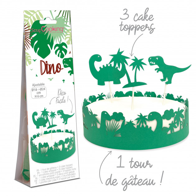 FIN DE SERIE Kit Décor Gâteau Dinosaure (4 pièces) Scrapcooking