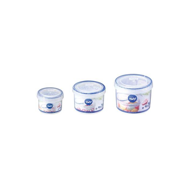 FIN DE SERIE Lot de 3 Boîtes de Conservation Plastique Rondes 150 ml - 360 ml - 640 ml Lock and Lock