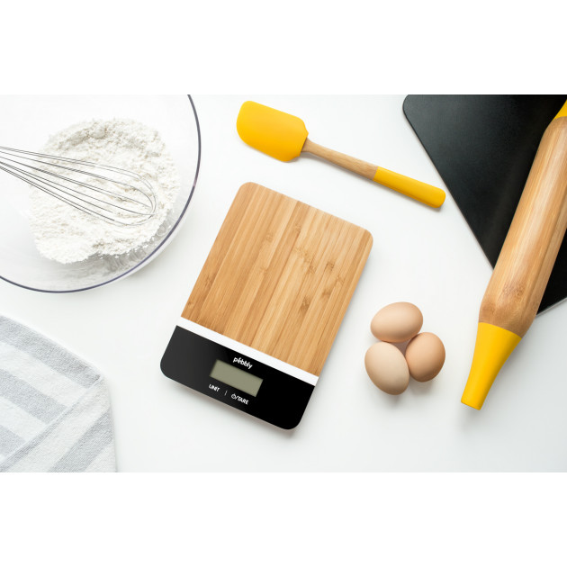 Balance de cuisine LITTLE BALANCE SANS PILE Chef 5 + planche bambou