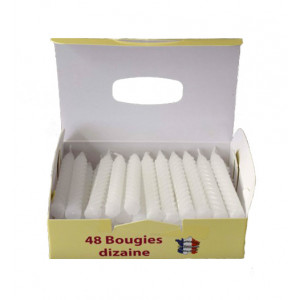 16 Bougies blanches fines avec bobèches 12 cm - Vegaooparty