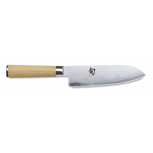 Couteau Santoku 18 cm Shun Classic White Damas Kai :achat, vente - Cuisine  Addict