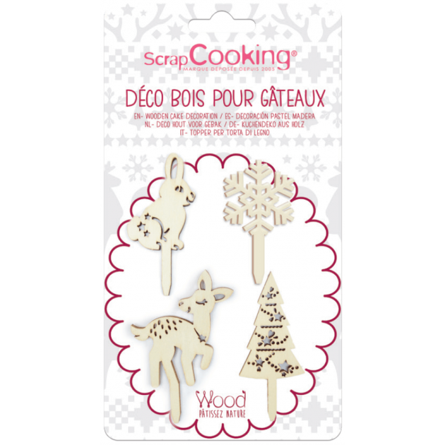 SCRAP COOKING - Déco Bûche Forêt enchantée - Kit Décoration Noël