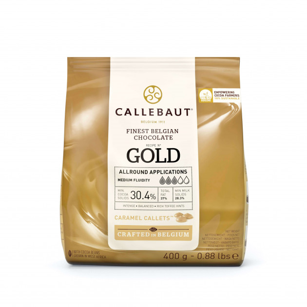 Chocolat Gold 30,4% 400 g Callebaut : achat, vente - Cuisine Addict