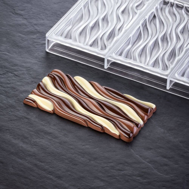 Moule tablette de chocolat vague 275 x 175mm (x3) - Appareil des Chefs