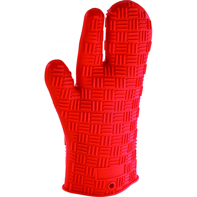 Moufle silicone rouge anti-chaleur 27x15cm