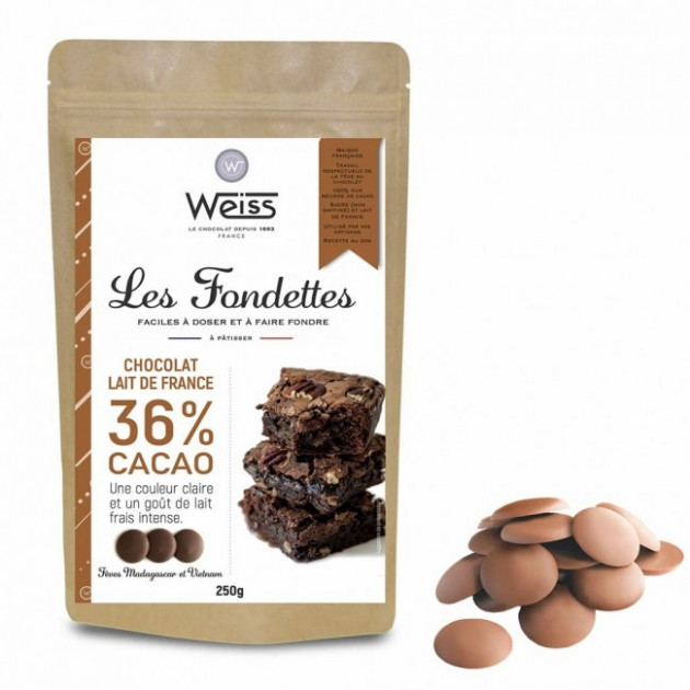 DLUO Courte Chocolat au Lait 36% Fondettes 250g Weiss