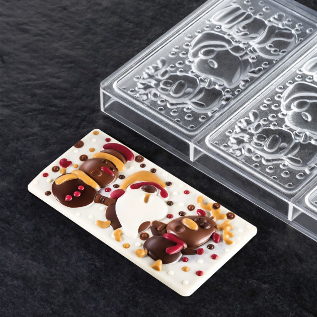 Moule Tablette Chocolat 15,5 x 7,7 cm x h 1 cm (x3) - Appareil des Chefs
