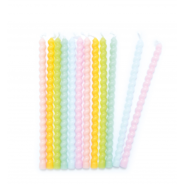 Bougies Longues Torsadées Pastel 12 cm (x12) Scrapcooking achat