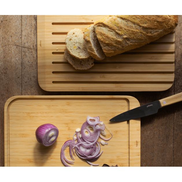 Set Planche à Pain 26 x 20 cm + Pince à Toast Bambou Pebbly :achat, vente -  Cuisine Addict