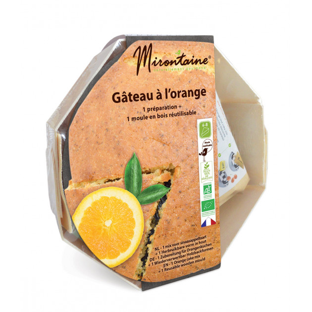 DLUO Courte Préparation Bio Gâteau à l'Orange + Moule en Bois Mirontaine