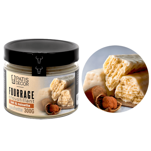 Fourrage Lait Noisette et Gaufrette 300 g Patisdécor