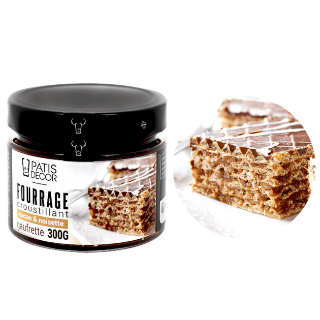 Fourrage Cacao-Noisette et Gaufrette 300 g Patisdécor