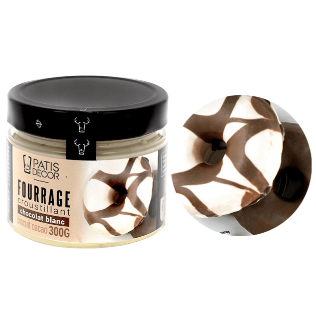 Fourrage Chocolat Blanc et Biscuit Cacao 300 g Patisdécor