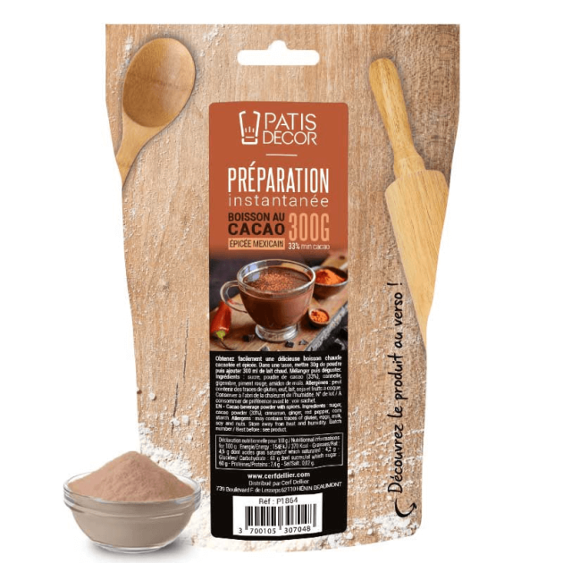 Préparation Instantanée pour Boisson Cacao Epicée Mexicain 300 g Patisdécor