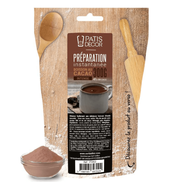 Préparation Instantanée pour Boisson Cacao Intense 300 g Patisdécor