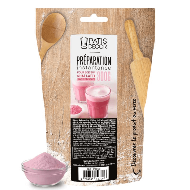 Préparation Instantanée pour Chaï Latte Framboise 300 g Patisdécor