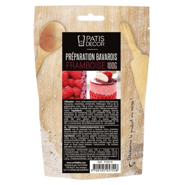 Préparation Bavarois Framboise 100 g Patisdécor