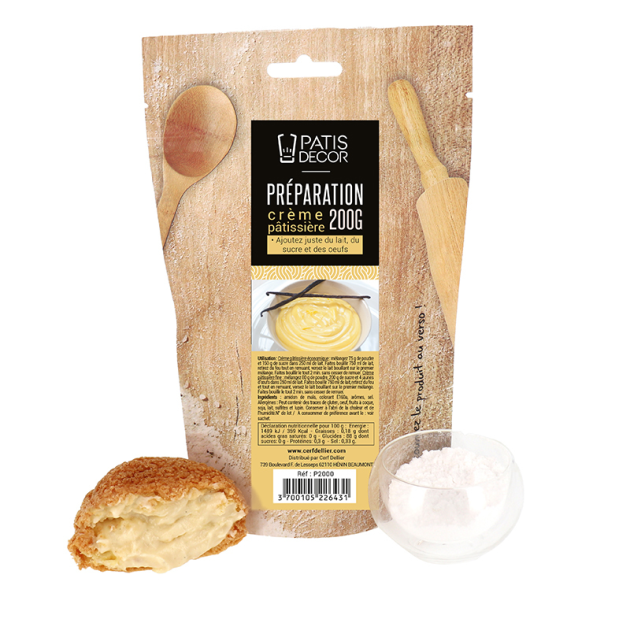 Préparation Crème Pâtissière à Chaud 200 g Patisdécor