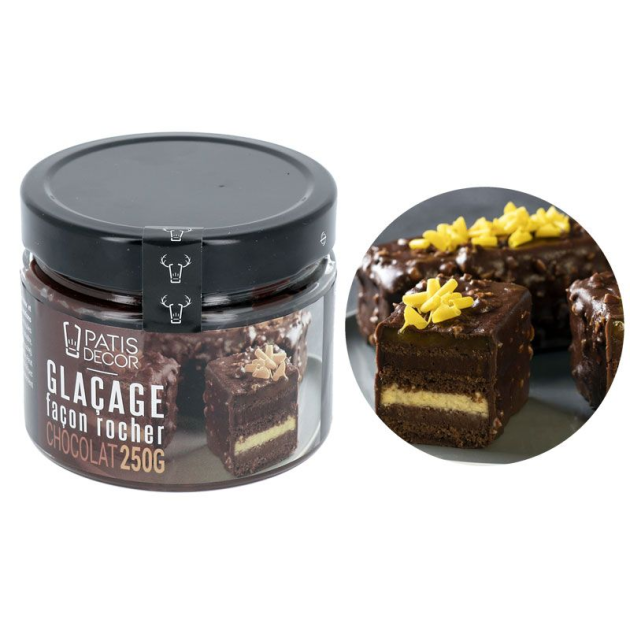 Glaçage Rocher Chocolat Noir 250 g Patisdécor