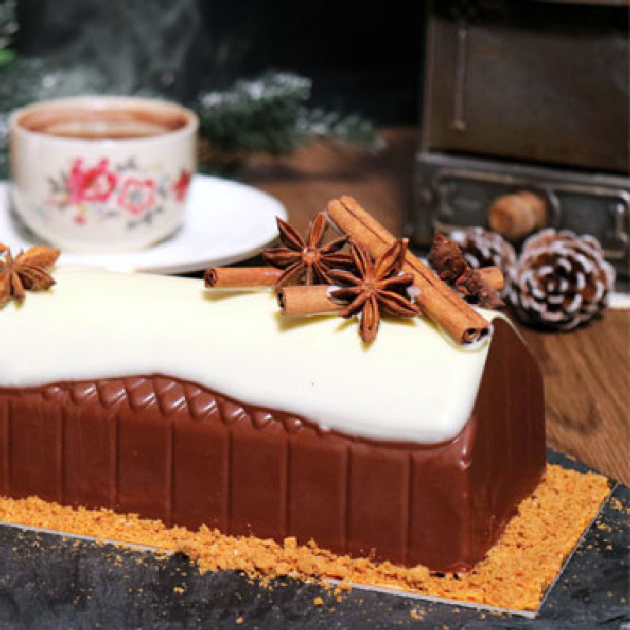 Coffret Buche de Noël Spéculoos Patisdécor