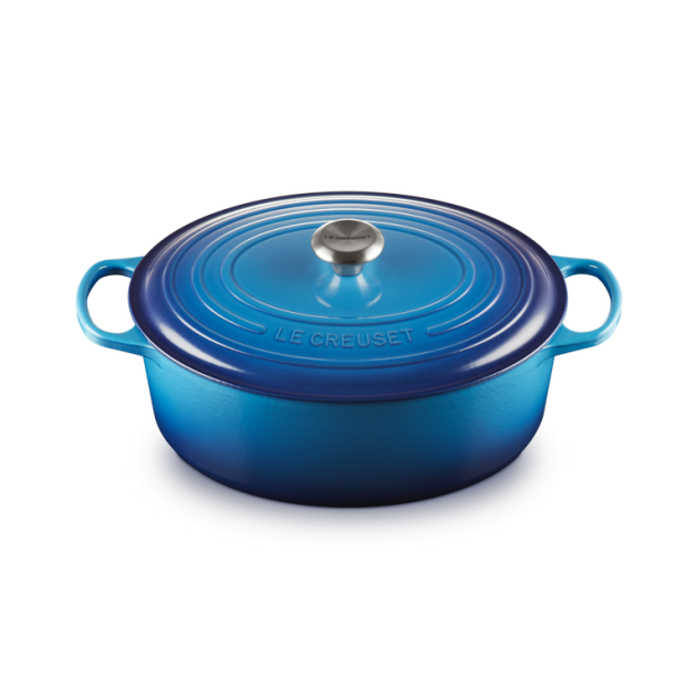 Cocotte en Fonte Ovale 33 cm Azur Le Creuset Signature