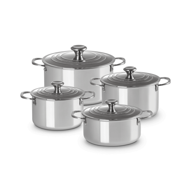 Set 4 Pièces Casseroles et Faitout Inox Signature Le Creuset