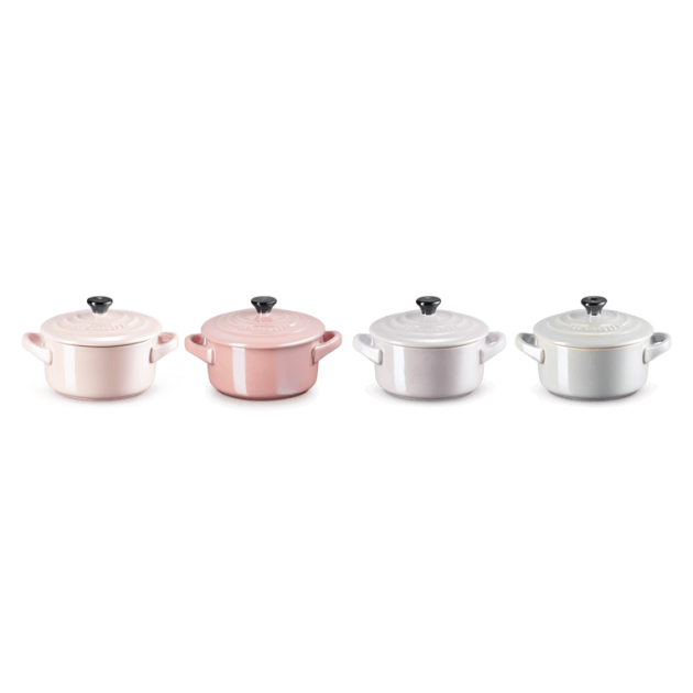 Set de 4 Mini-Cocottes Ronde Céramique 10 cm Rose Metallics Le Creuset