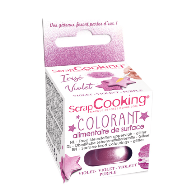 Colorant Alimentaire de Surface Irisé Violet 5 g Scrapcooking