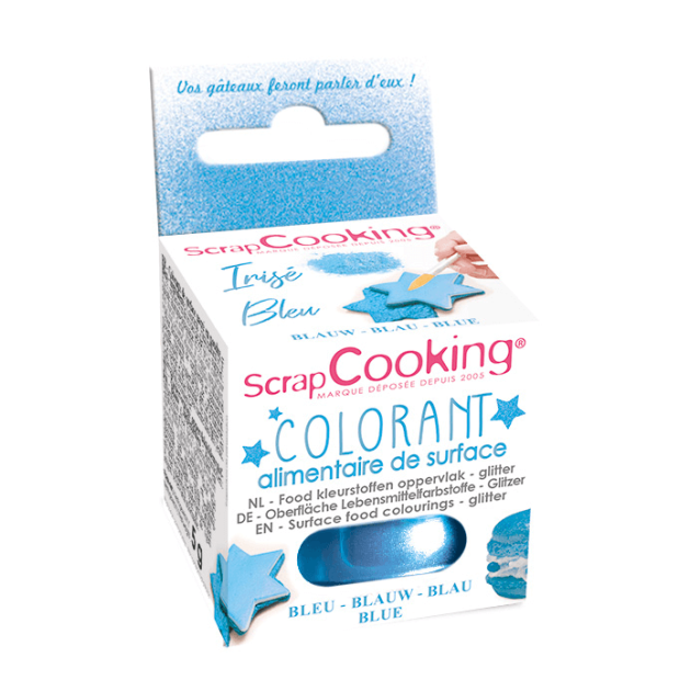 Colorant Alimentaire de Surface Irisé Bleu 5 g Scrapcooking