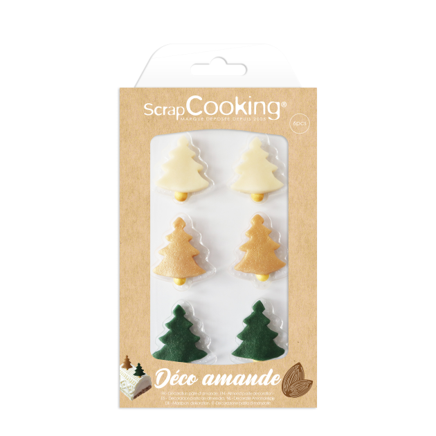 Décors Pâte d'Amande Sapin Noël Scrapcooking (x6)